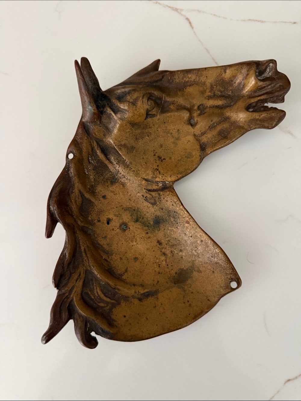 Vintage Copper Horse Head Trinket Tray-Decorative Accent